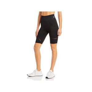 PUMA Womens Stretch Ribbed Mesh Inset Bike Shorts Active Wear Skinny Shorts